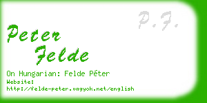 peter felde business card
