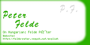 peter felde business card